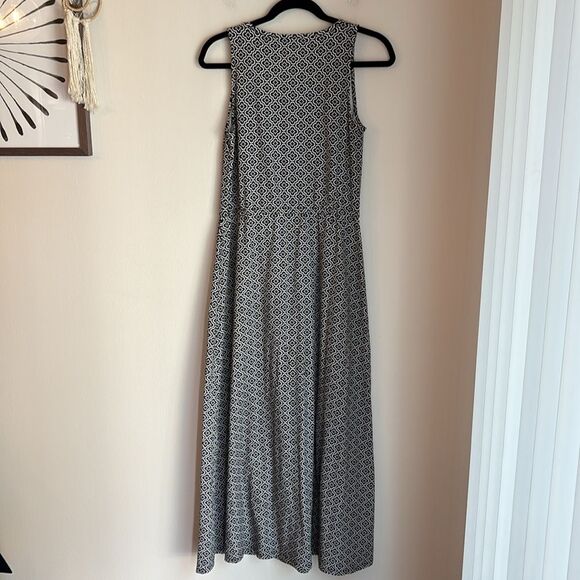 Talbots Avalon Tiles Jersey Maxi Dress Black White Geometric Maxi SM women’s EUC - Picture 14 of 14